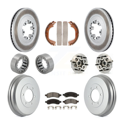 Hub Bearing Coated Brake Rotor Pads Shoe Front Rear Kit (10Pc) For Chevrolet GMC
