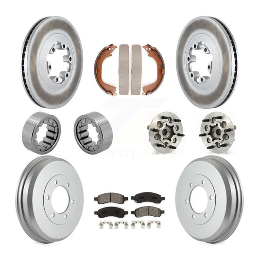 Hub Bearing Coated Brake Rotor Pads Shoe Front Rear Kit (10Pc) For Chevrolet GMC