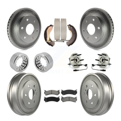 Hub Bearings Assembly Coated Disc Brake Rotors And Pads Shoes Front Rear Kit For