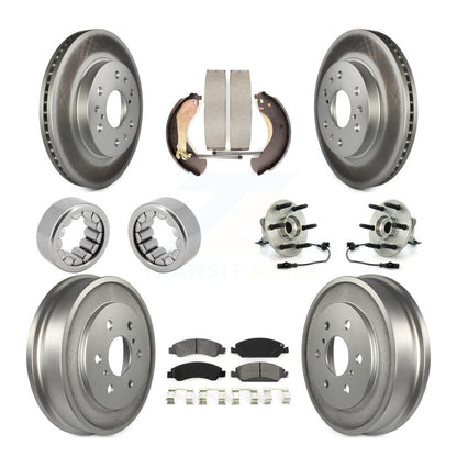 Hub Bearing Coated Brake Rotor Pad Shoe Front Rear Kit (10Pc) For Chevrolet 1500