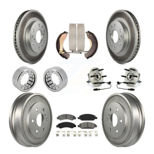 Hub Bearing Coated Brake Rotor Pad Shoe Front Rear Kit (10Pc) For Chevrolet 1500