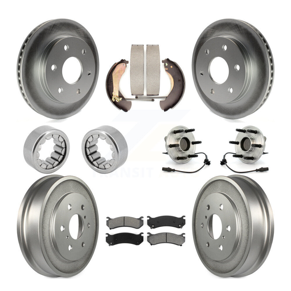Hub Bearings Assembly Coated Disc Brake Rotors And Pads Shoes Front Rear Kit For