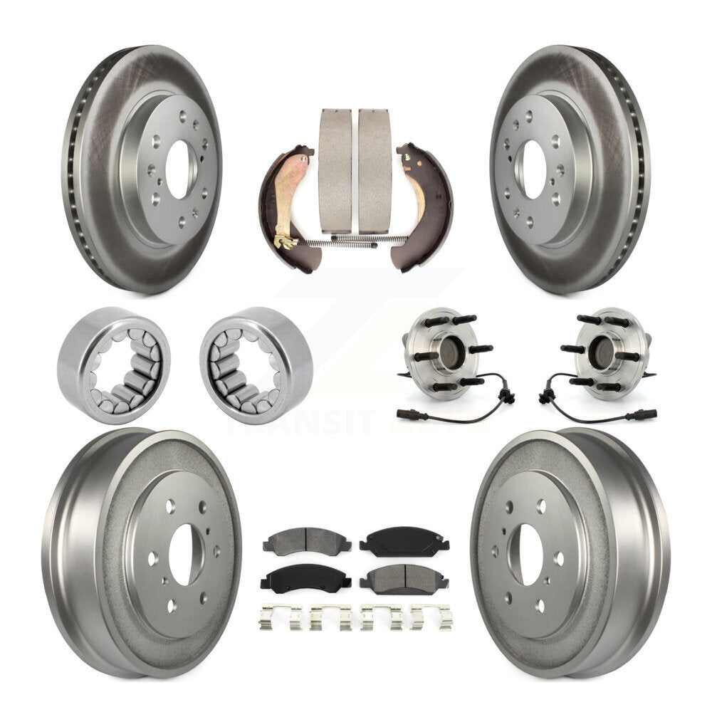Hub Bearing Coated Brake Rotor Pad Shoe Front Rear Kit (10Pc) For Chevrolet 1500