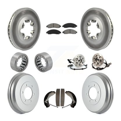 Hub Bearing Coated Brake Rotor Pads Shoe Front Rear Kit (10Pc) For Chevrolet GMC