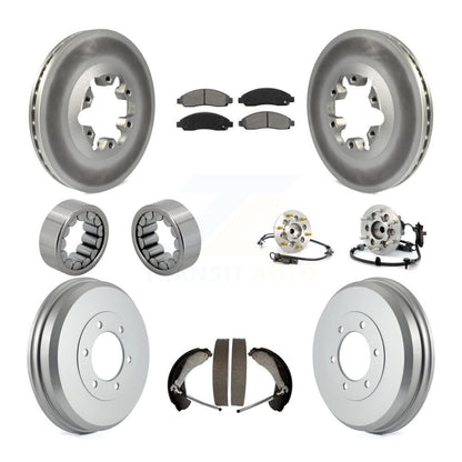 Hub Bearing Coated Brake Rotor Pads Shoe Front Rear Kit (10Pc) For Chevrolet GMC