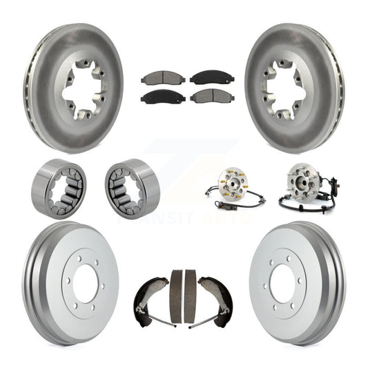 Hub Bearing Coated Brake Rotor Pads Shoe Front Rear Kit (10Pc) For Chevrolet GMC