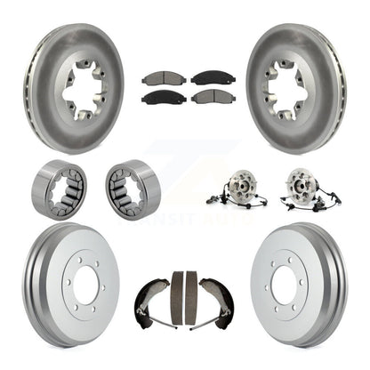 Hub Bearing Coated Brake Rotor Pads Shoe Front Rear Kit (10Pc) For Chevrolet GMC