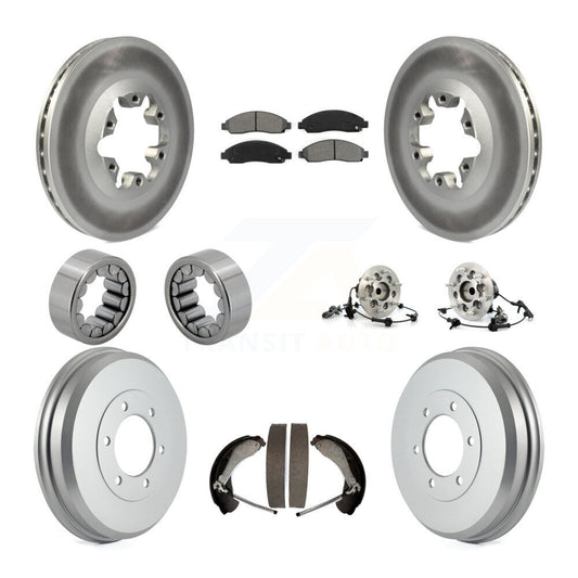 Hub Bearing Coated Brake Rotor Pads Shoe Front Rear Kit (10Pc) For Chevrolet GMC