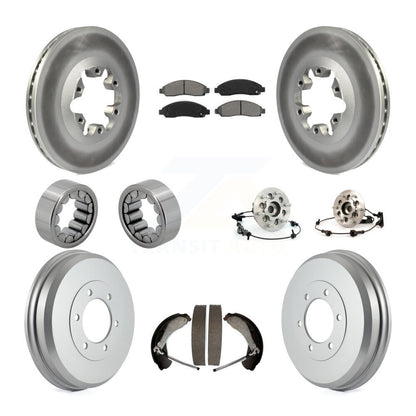 Hub Bearing Coated Brake Rotor Pads Shoe Front Rear Kit (10Pc) For Chevrolet GMC