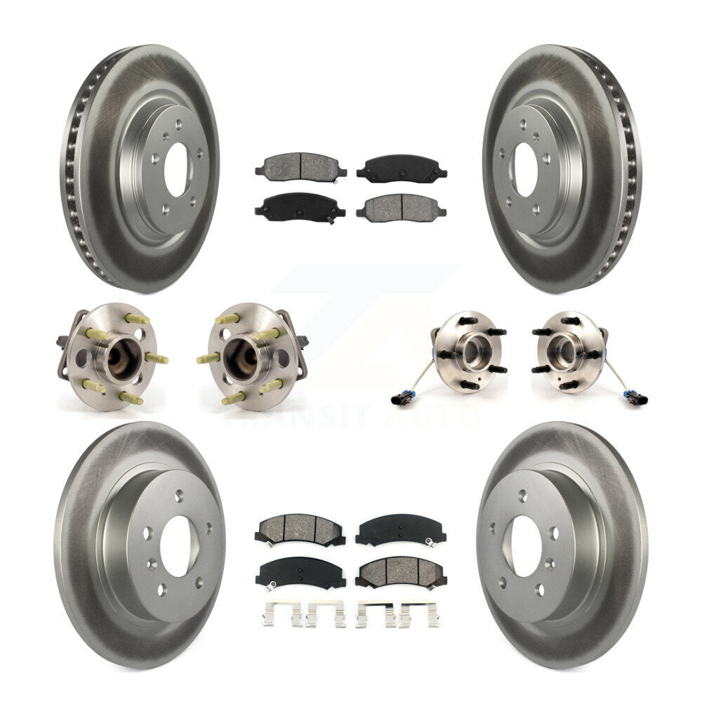 Hub Bearing Coated Brake Rotor Pads Front Rear Kit (10Pc) For Buick Lucerne 4.6L