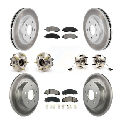 Hub Bearing Coated Disc Brake Rotor Pads Front Rear Kit (10Pc) For Buick Lucerne