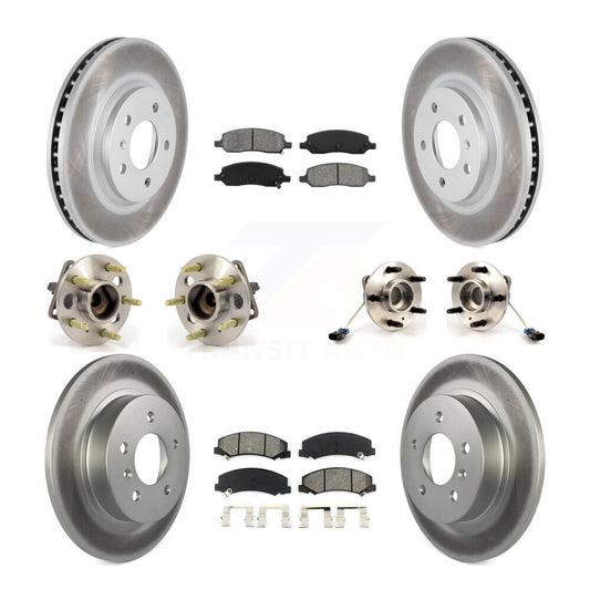 Hub Bearing Coated Disc Brake Rotor Pads Front Rear Kit (10Pc) For Buick Lucerne