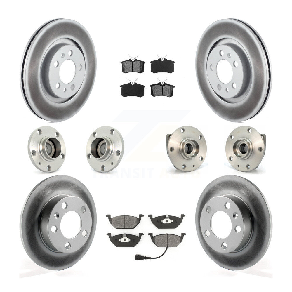 Hub Bearing Coat Brake Rotor Pads Front Rear Kit (10Pc) For Volkswagen Golf City