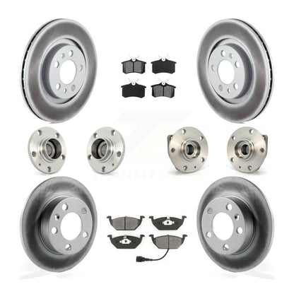 Hub Bearing Coat Brake Rotor Pads Front Rear Kit (10Pc) For Volkswagen Golf City