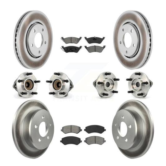 Hub Bearing Coat Brake Rotor Pad Front Rear Kit (10Pc) For Dodge Caravan Grand &