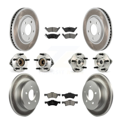 Hub Bearing Coat Brake Rotor Pad Front Rear Kit (10Pc) For Dodge Grand Caravan &