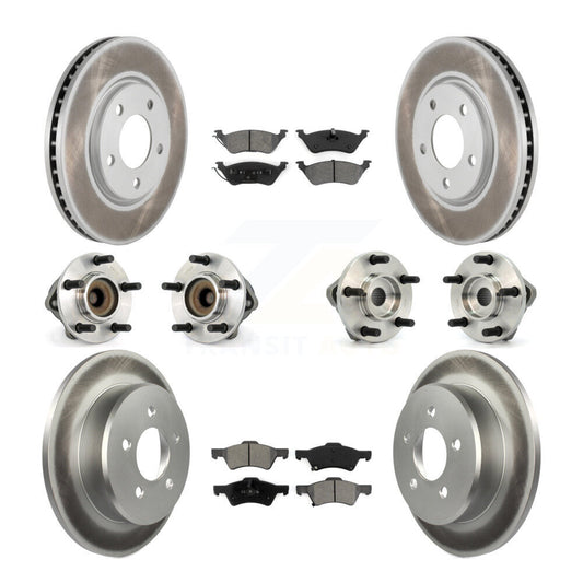 Hub Bearing Coat Brake Rotor Pad Front Rear Kit (10Pc) For Dodge Grand Caravan &