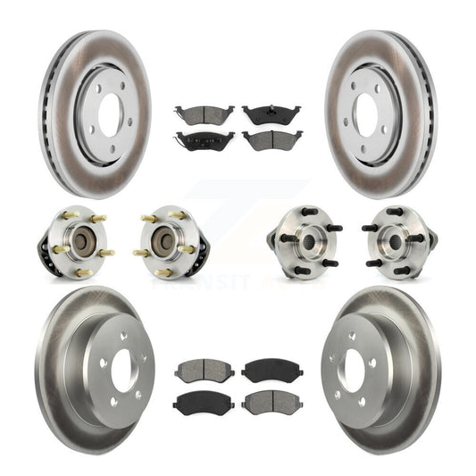 Bearing Coat Brake Rotor Pads Front Rear Kit (10Pc) For Dodge Caravan Grand Town