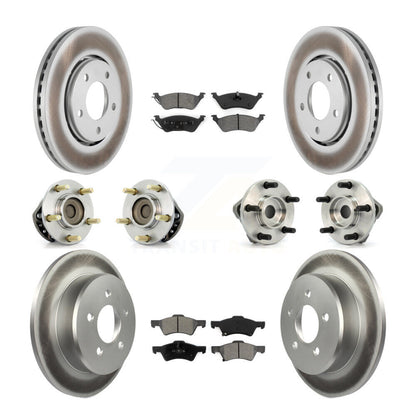 Hub Bearing Coated Disc Brake Rotor Pads Front Rear Kit (10Pc) For Dodge Caravan