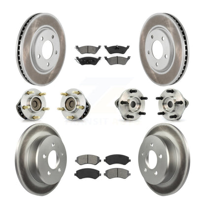 Hub Bearing Coated Brake Rotor & Pads Front Rear Kit (10Pc) For Chrysler Voyager