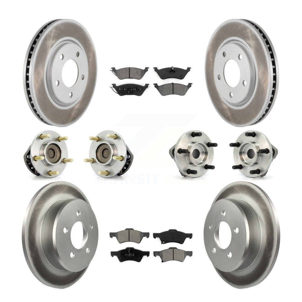 Bearing Coat Brake Rotor Pads Front Rear Kit (10Pc) For Dodge Grand Caravan Town