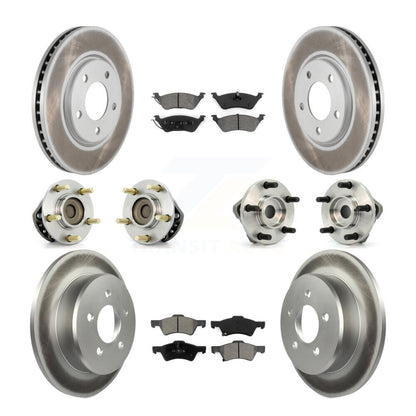 Bearing Coat Brake Rotor Pads Front Rear Kit (10Pc) For Dodge Grand Caravan Town