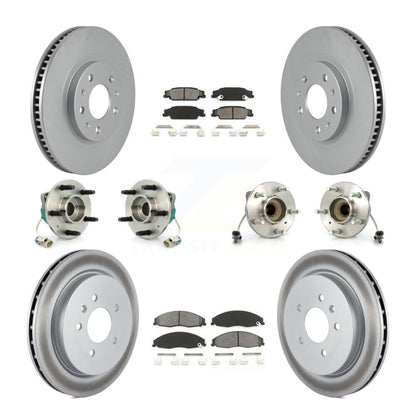 Hub Bearing Coated Disc Brake Rotor & Pad Front Rear Kit (10Pc) For Cadillac CTS