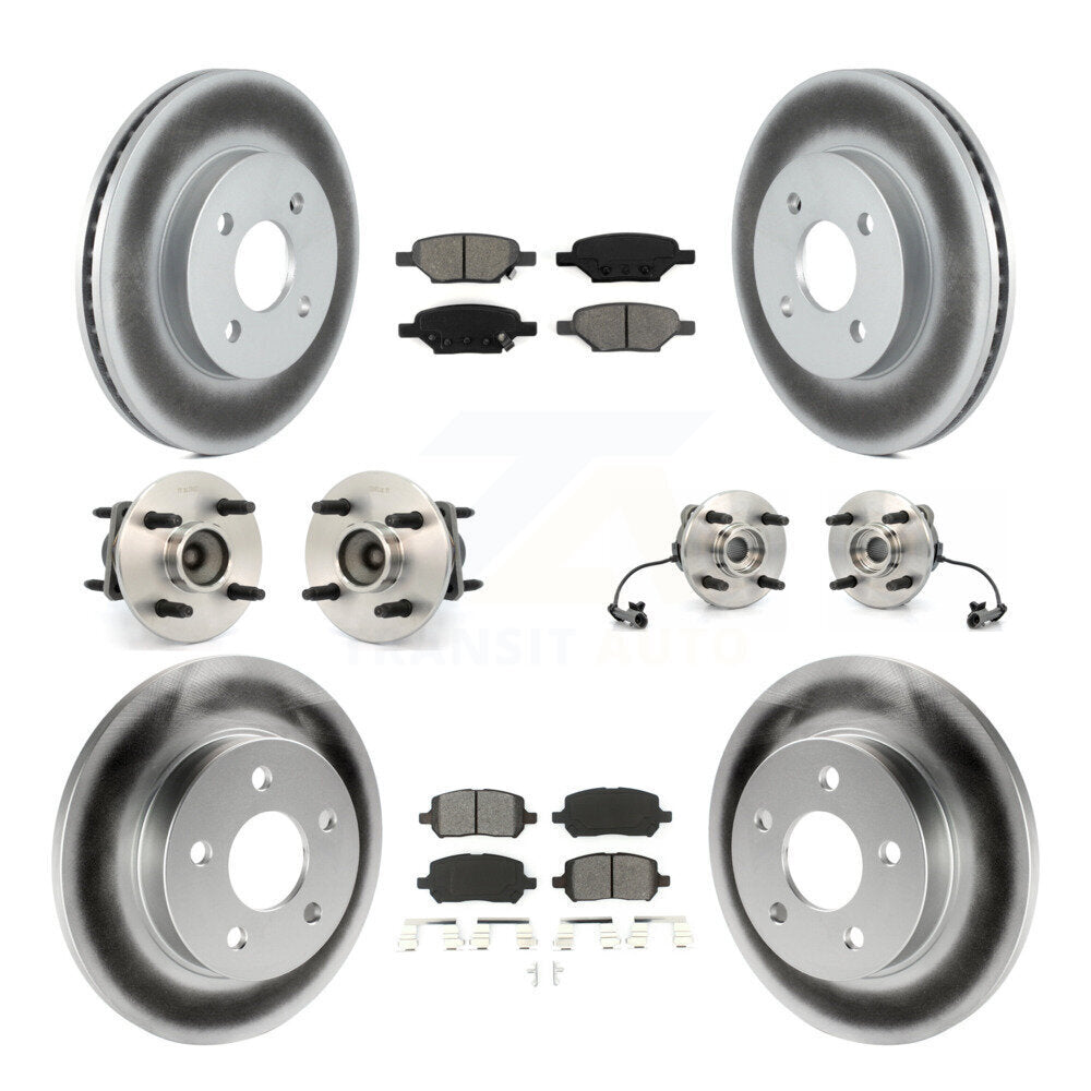 Hub Bearing Coated Disc Brake Rotor And Pad Front Rear Kit (10Pc) For Pontiac G5