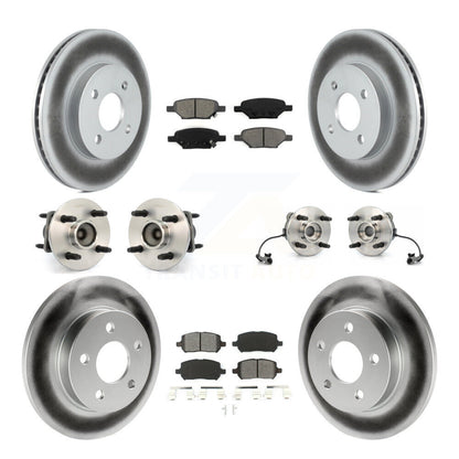 Hub Bearing Coated Disc Brake Rotor And Pad Front Rear Kit (10Pc) For Pontiac G5