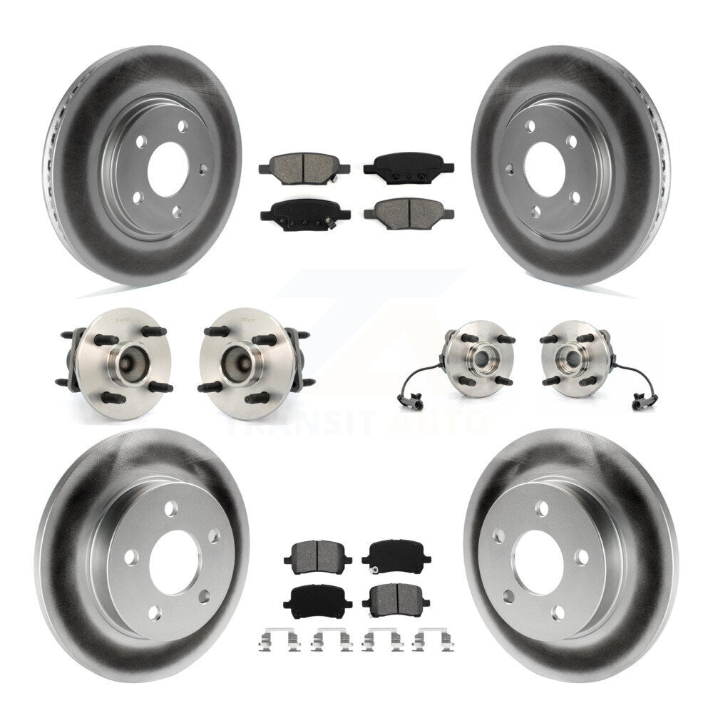 Hub Bearing Coated Disc Brake Rotor And Pad Front Rear Kit (10Pc) For Saturn Ion