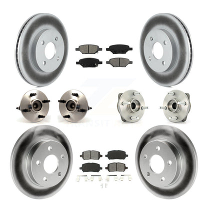 Hub Bearing Coated Disc Brake Rotor And Pad Front Rear Kit (10Pc) For Pontiac G5