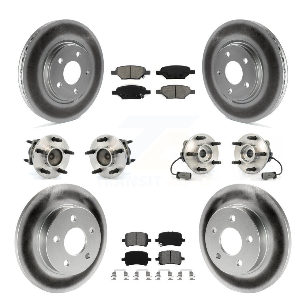 Hub Bearing Coat Brake Rotor Pads Front Rear Kit (10Pc) For Chevrolet Cobalt Ion
