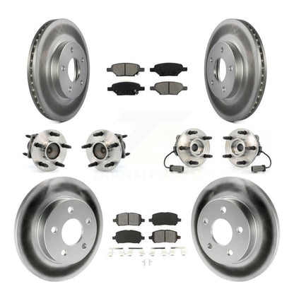 Hub Bearing Coated Disc Brake Rotor And Pad Front Rear Kit (10Pc) For Pontiac G5