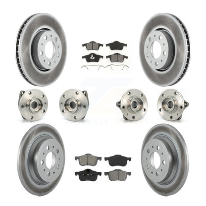 Hub Bearing Coated Brake Rotor Pads Front Rear Kit (10Pc) For Volvo S60 XC70 V70