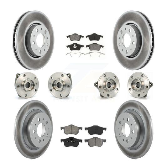Hub Bearing Coated Brake Rotor Pads Front Rear Kit (10Pc) For Volvo S60 XC70 V70