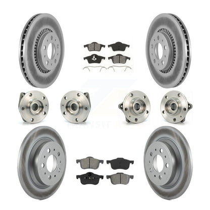 Hub Bearing Coated Brake Rotor Pads Front Rear Kit (10Pc) For Volvo S60 XC70 V70
