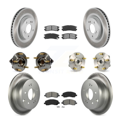 Hub Bearing Coated Brake Rotor Pads Front Rear Kit (10Pc) For Mitsubishi Eclipse