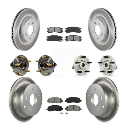 Hub Bearing Coated Brake Rotor Pads Front Rear Kit (10Pc) For Mitsubishi Eclipse