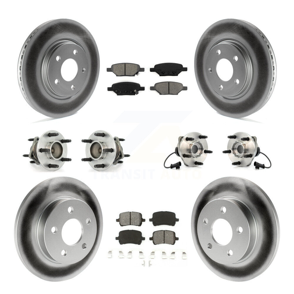 Hub Bearing Coated Brake Rotor Pad Front Rear Kit (10Pc) For Chevrolet Malibu G6