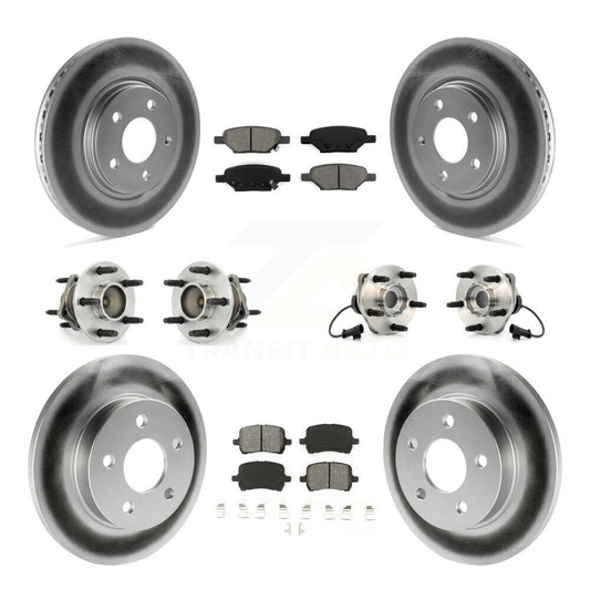 Hub Bearing Coated Brake Rotor Pad Front Rear Kit (10Pc) For Chevrolet Malibu G6