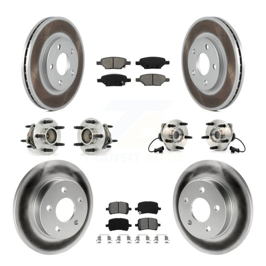 Hub Bearing Coated Brake Rotor & Pads Front Rear Kit (10Pc) For Chevrolet Malibu