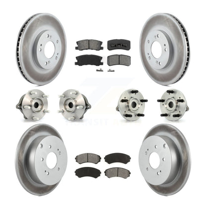 Hub Bearing Coated Brake Rotor Pad Front Rear Kit (10Pc) For Mitsubishi Endeavor