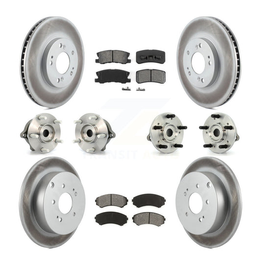 Hub Bearing Coated Brake Rotor Pad Front Rear Kit (10Pc) For Mitsubishi Endeavor