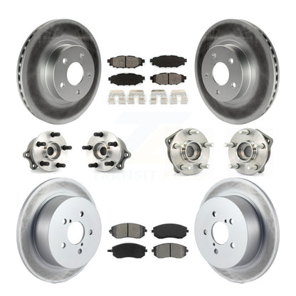 Hub Bearing Coated Disc Brake Rotor Pads Front Rear Kit (10Pc) For Subaru Legacy