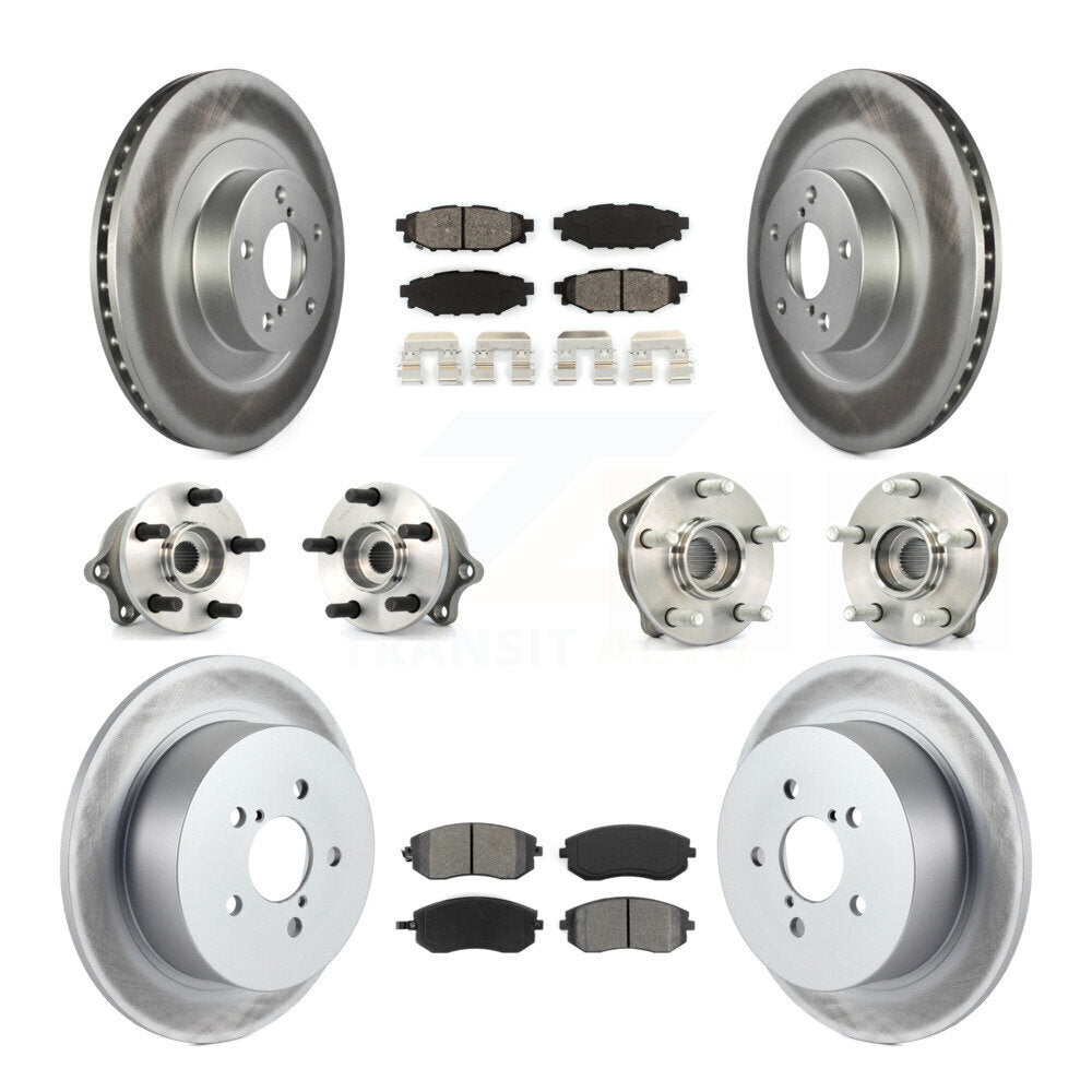 Hub Bearing Coat Brake Rotor Pad Front Rear Kit (10Pc) For Subaru Outback Legacy
