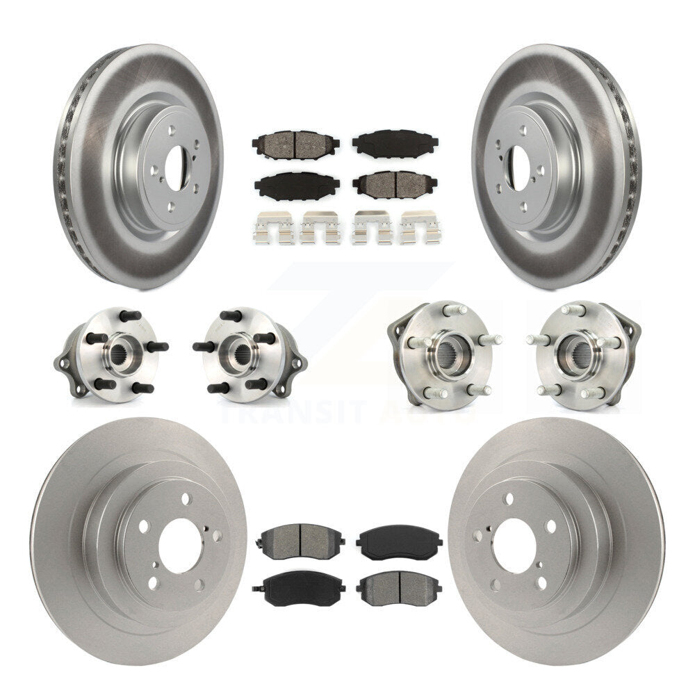 Hub Bearing Coated Disc Brake Rotor Pads Front Rear Kit (10Pc) For Subaru Legacy