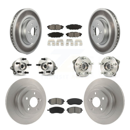Hub Bearing Coated Disc Brake Rotor Pads Front Rear Kit (10Pc) For Subaru Legacy