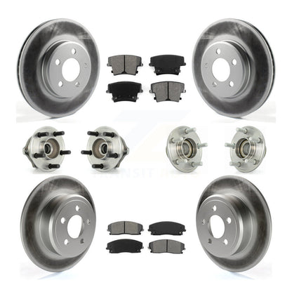 Hub Bearing Coated Brake Rotor Pads Front Rear Kit (10Pc) For Chrysler 300 Dodge