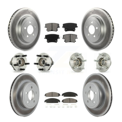 Hub Bearing Coated Brake Rotor Pads Front Rear Kit (10Pc) For Chrysler 300 Dodge