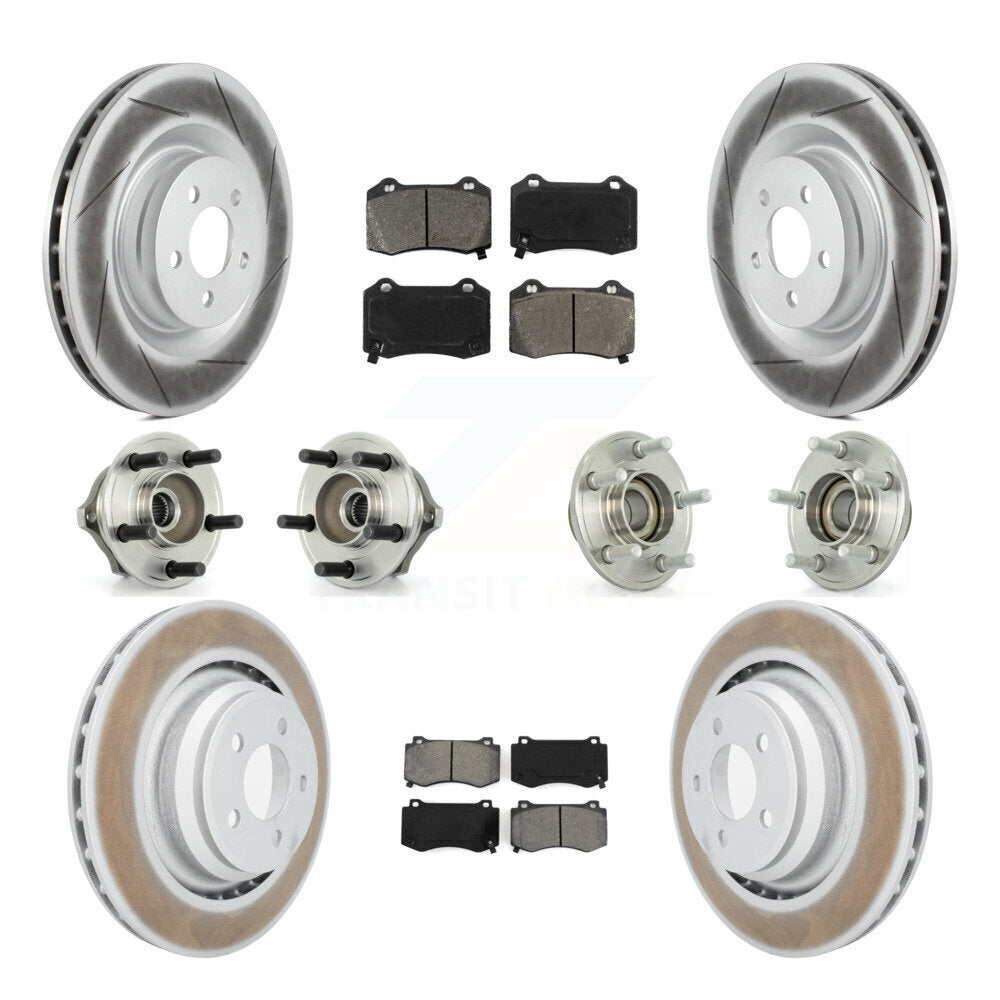 Hub Bearing Coated Brake Rotor Pads Front Rear Kit (10Pc) For Chrysler 300 Dodge